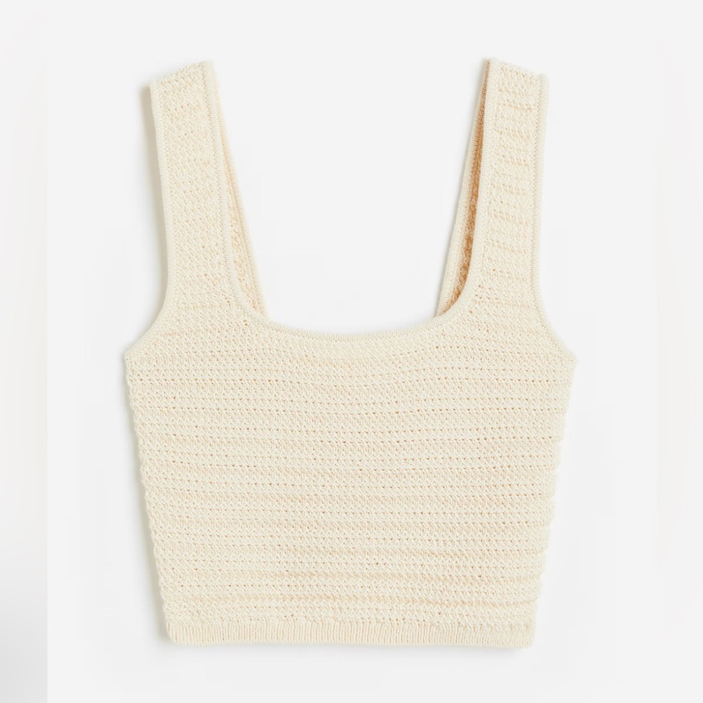 H&M Beige Knit Crop Top